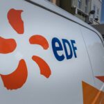 EDF energy van on a residential street - Shutterstock