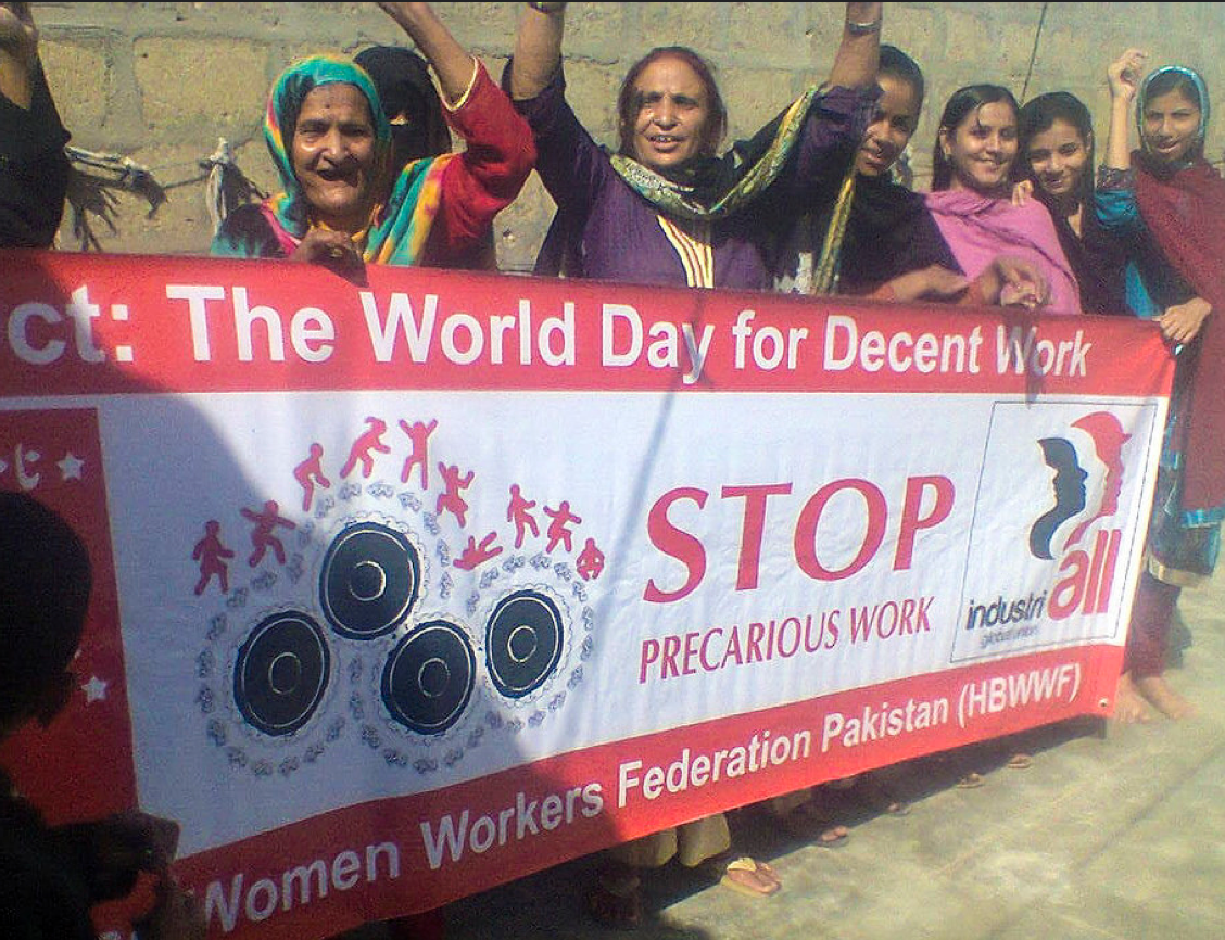 Workers in Pakistan rallying to STOP Precarious Work on 7 October, 2014.