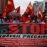 The CMCTEU in Mauritius take to the streets to mark 7 October. 