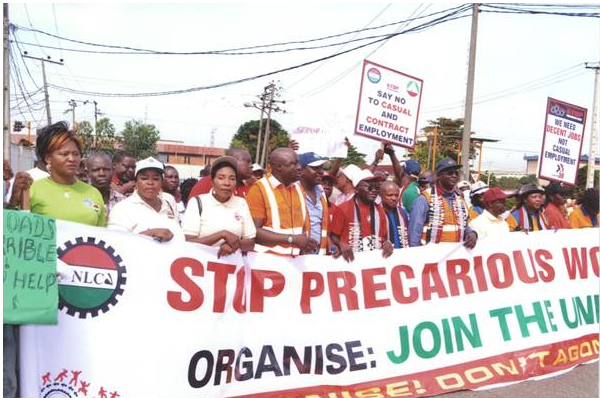 Demonstrations to STOP Precarious Work in Lagos, Nigeria. 