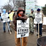Первичная организация USW 7-1, штат Индиана. Бастуют рабочие-нефтяники BP. Источник: USW