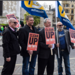 Canada – USW successfully reduced layoffs at Rio Tinto. Ron Thomas, USW president at IOC Labrador, at Rio Tinto AGM, London, 2015.