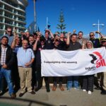 Trade union representatives from BAE Systems meet for the global network meeting in Mandurah, Western Australia.