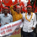 Members of Hind Mazdoor Sabha take strike action