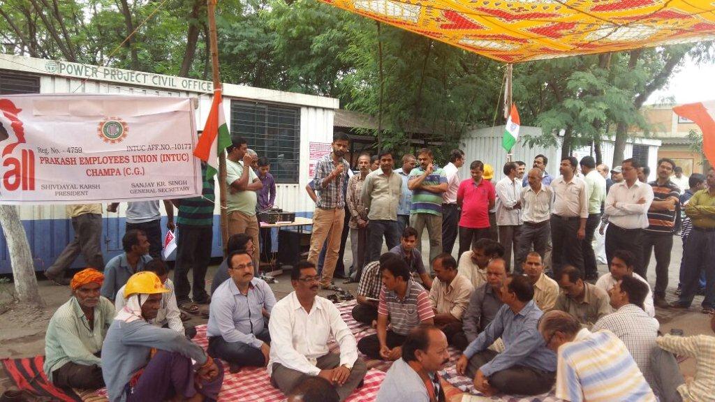 INTUC members on strike