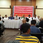 Union centres announce the general strike at a joint press conference in Delhi