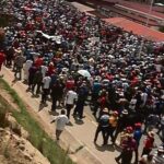 Unions and social movements march in Maseru for a return to rule of law