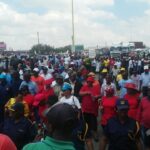 Unions and social movements march in Maseru for a return to rule of law