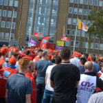 Manifestation des membres du syndicat FNV contre Shell en septembre de cette année