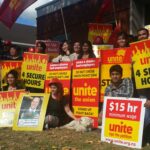 Митинг активистов Unite против контрактов с нулевым временем
