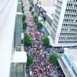 Не менее 15000 человек вышли выразить свой протест против подписания соглашения о ТТП, которое состоялось в комплексе “Небесное казино” в Окленде, Новая Зеландия.