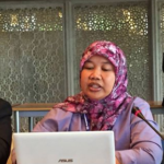 Prihanani Boenadi calling on Indonesia's government to stop violations against workers.