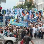 6 июля в знак протеста против мер жесткой экономии на улицы Киева вышли тысячи людей.