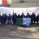 Young union members take part in strike action in Algeria. 