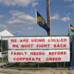 Photo taken during the strike action of Fletcher Insulation workers, April 2017