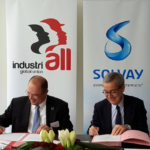 Valter Sanches, IndustriALL General Secretary and Jean-Pierre Clamadieu, CEO of Solvay. Photo credit: Solvay Group