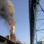 Кадр видео, запечатлевший взрыв, ставший причиной гибели рабочих Gerdau
