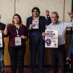 En partant de la gauche : le Secrétaire général d’IndustriALL, Valter Sanches ; Tsvetelina Milchalieva, présidente du FOSIL-CITUB ; le Secrétaire général adjoint d’IndustriALL, Kemal Özkan ; Le Secrétaire général d’industriAll Europe, Luc Triangle et Reneta Petrova de Metalicy.