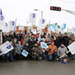 Steelworkers on strike. Picture: Métallos