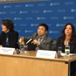 Christina Hajagos-Clausen, Directora del sector del textil y la confección de IndustriALL (a la derecha)