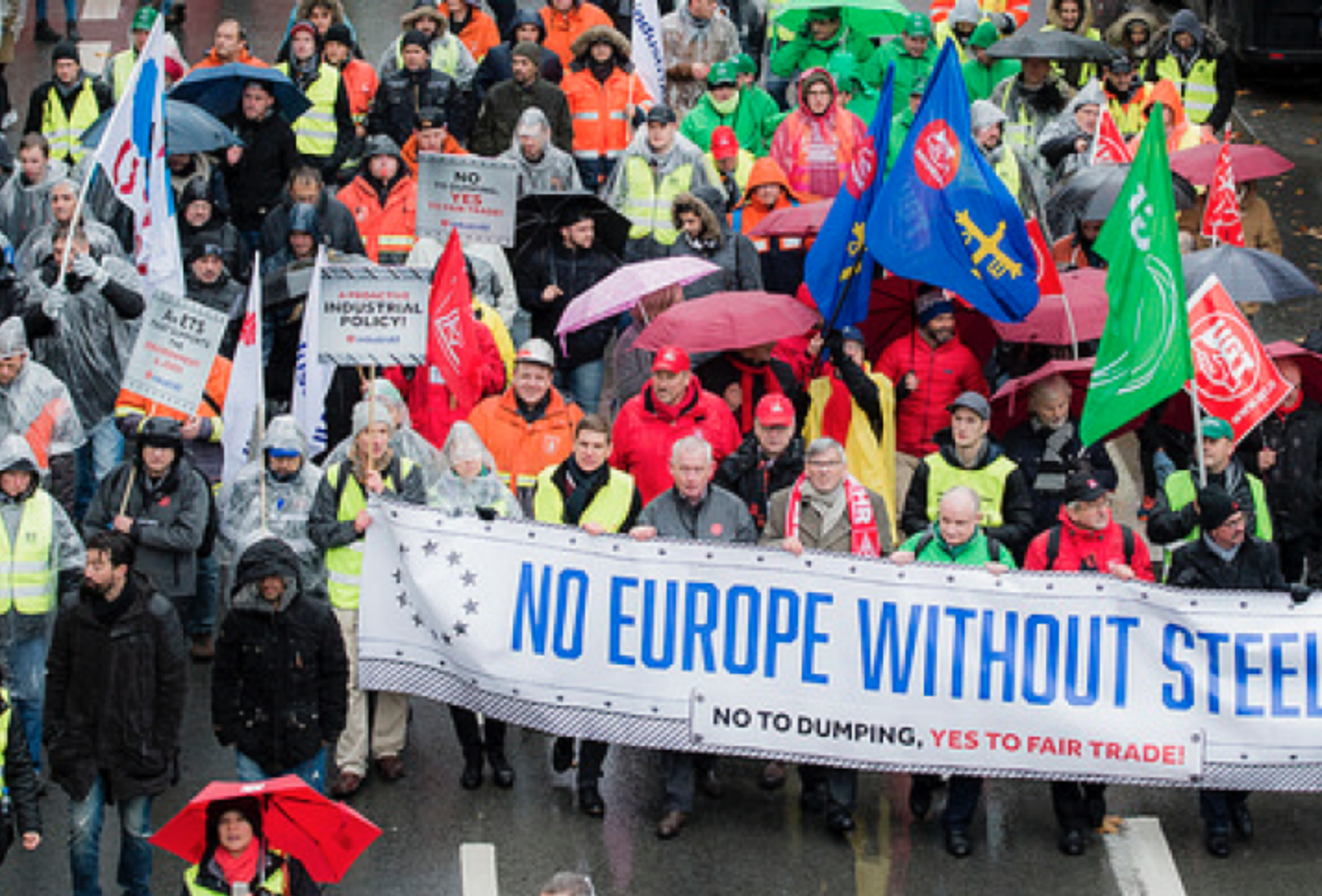 November 2016 - 15,000 steelworkers marched in Brussels to demand action to protect the steel industry.