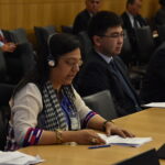La miembro del Comité Ejecutivo de la Steel, Metal & Engineering Workers' Federation of India y copresidenta de la sección de Metales Comunes de la IndustriALL Global Union, Sanjyot Vadhavkar, hizo uso de la palabra como miembro de la Comisión Sindical Consultiva de la delegación de la OCDE, Paris (Francia).