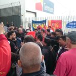Trabajadores de Ternium y de otros sindicatos se unieron a los manifestantes en el cambio de turno.