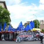 At the protest rally in Tbilisi
