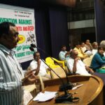 S.Q. Zama, membre de l’affilié à IndustriALL, la Fédération nationale des métallurgistes de l’Inde, s’adressant à la convention, le 23 juillet