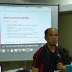 Vonny Diananto presents IndustriALL's campaign STOP precarious work