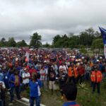 Protesta de trabajadores/as de Grasberg en Timika, Papúa