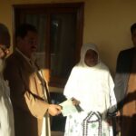 Bashir Mehmoodani, President, Shipbreaking Mazdoor Union handing over compensation cheques to the deceased workers’ families