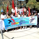 Manifestation de la Fédération syndicale centrale des mines du Pakistan à Quetta, au Pakistan, le 23 octobre 2017, contre les décès dans les mines