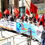 Manifestation de la Fédération syndicale centrale des mines du Pakistan à Quetta, au Pakistan, le 23 octobre 2017, contre les décès dans les mines