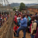 Atuswa organizing meeting outside Fashion International factory in Mbabane, Swaziland.