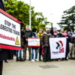 IndustriALL demonstrated against asbestos on 28 April outside the United Nations in Geneva