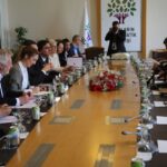The international trade union mission meets with the parliamentary group of HDP in Ankara, Turkey.