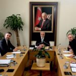 The mission also met with Mustafa Elitaş (centre), the chair of the parliamentary group of the ruling AK party.