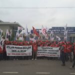 Manifestation d’hier devant l’aciérie Posco Assan 