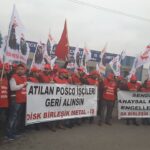 Manifestation d’hier devant l’aciérie Posco Assan 