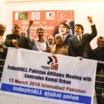Affiliés d’IndustriALL lors d’une conférence de presse à Islamabad pour annoncer la campagne
