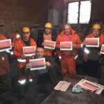 Работники Зестафонского ферросплавного завода, члены Профессионального союза работников металлургической, горной и химической промышленности Грузии