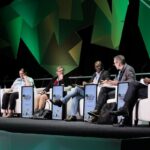 El director de minería de la IndustriALL, Glen Mpufane, en un panel en la African Mining Indaba