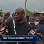 Le Président d’OWTU, Ancel Roget, s’adressant aux médias après l’annonce du gouvernement de Trinité-et-Tobago