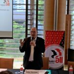 General Secretary Valter Sanches speaking at a meeting about the trade deal