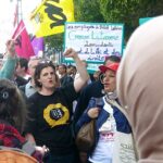 Демонстрация напротив посольства Франции в Тунисе