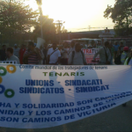 Manifestación de los trabajadores a favor de Rubén