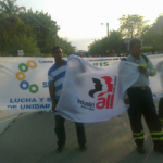 Manifestación de los trabajadores a favor de Rubén