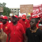 Thousands of Ghanaian workers have taken to the streets protesting against the government.