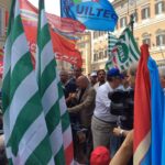 Action de protestation à Rome, photo de Uiltec-Uil